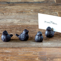 Cast Iron Songbird Place Card Holder S/4