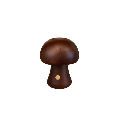 Led Walnut Mushroom Nightlight w/ Touch Switch