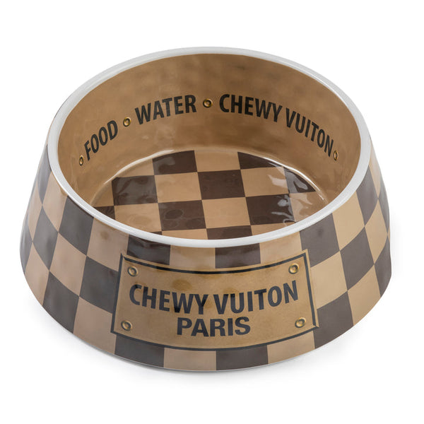 Haute Diggity Dog Checker Chewy Vuiton Bowl