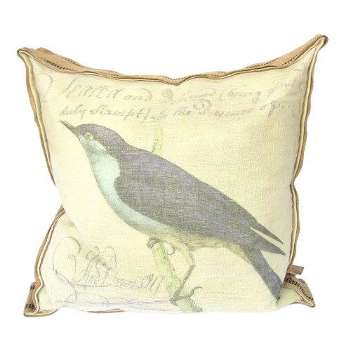 Bird Canvas & Burlap Pillow