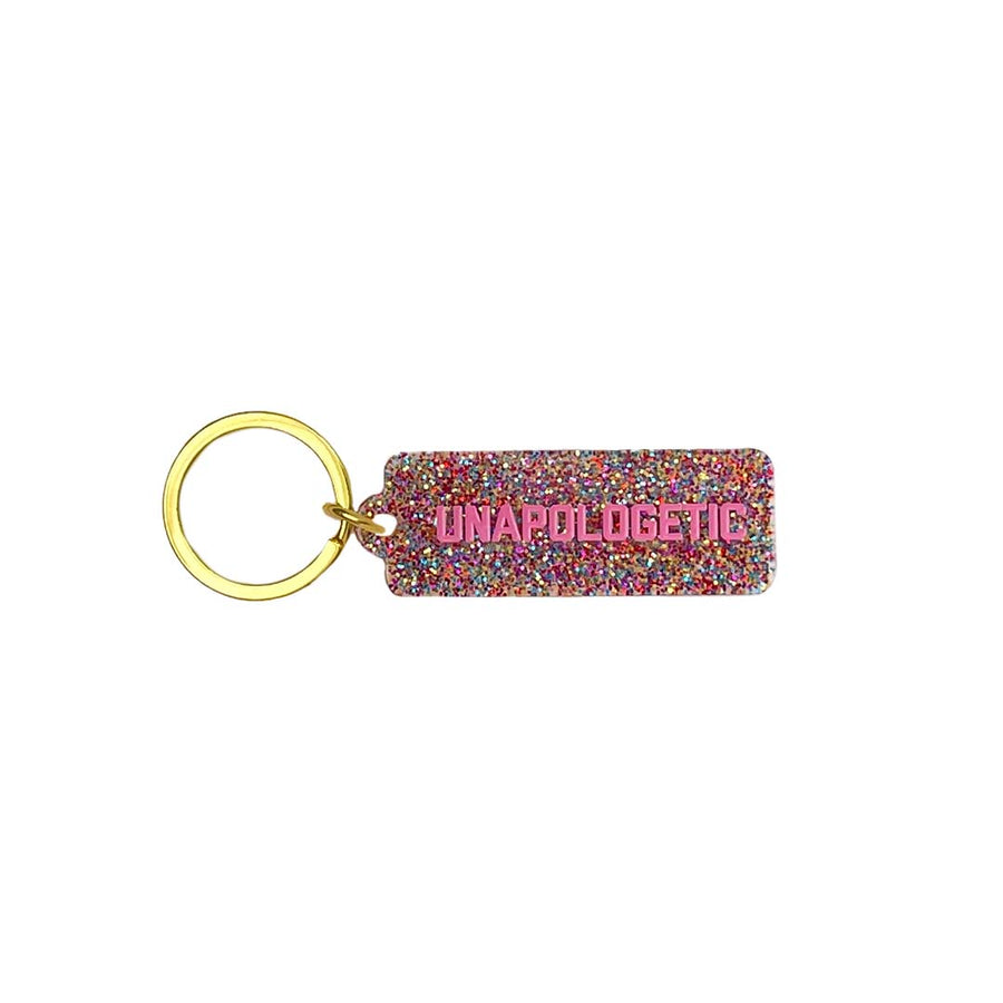 "Unapologetic" Women Empowerment Glitter Keychain