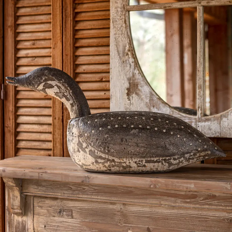 Antique Inspired Wood & Resin Loon Decoy