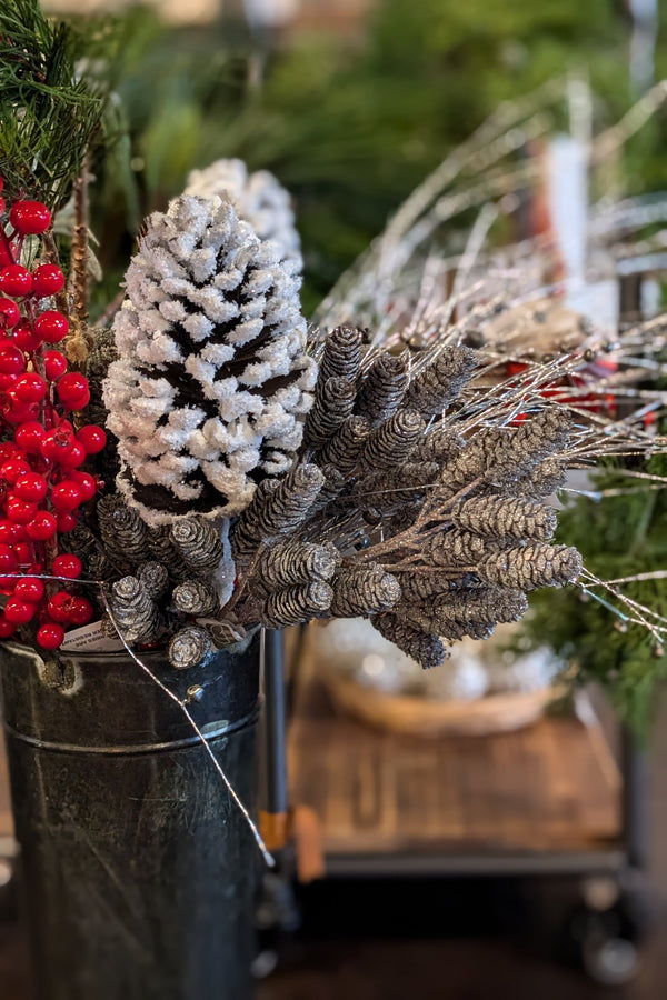 Glittered Pine Cone Spray