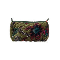 Large Quilted Cotton Velvet Zip Pouch