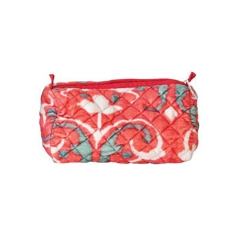 Large Quilted Cotton Velvet Zip Pouch