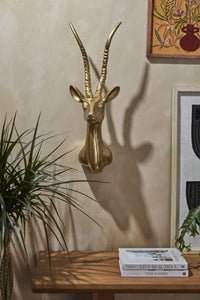 Gold Antelope Head Statue