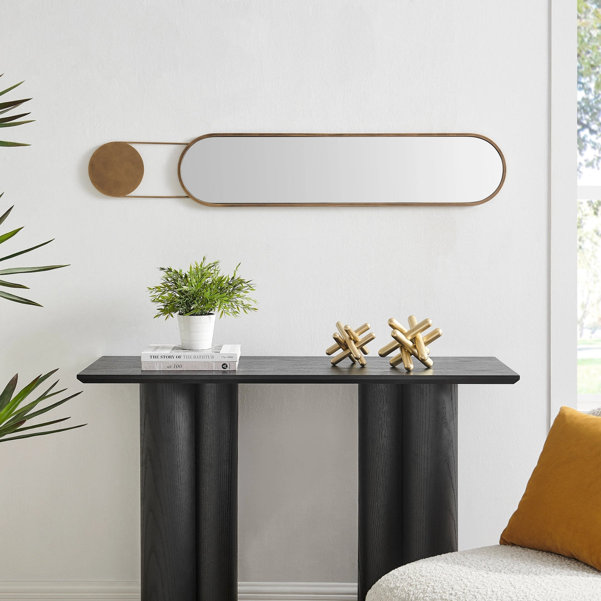 Antique Brass Oval Wall Mirror | Danya B.
