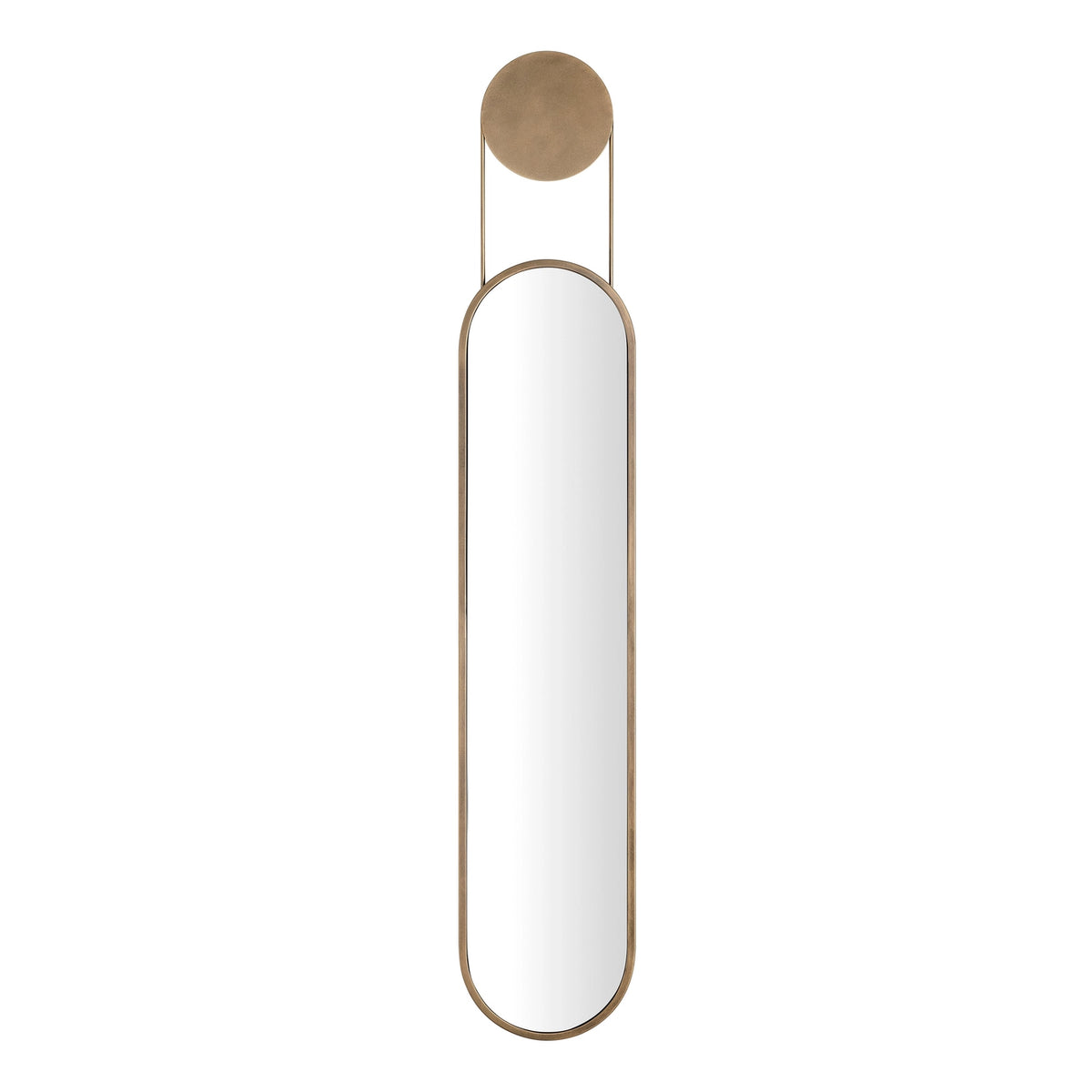 Antique Brass Oval Wall Mirror | Danya B.