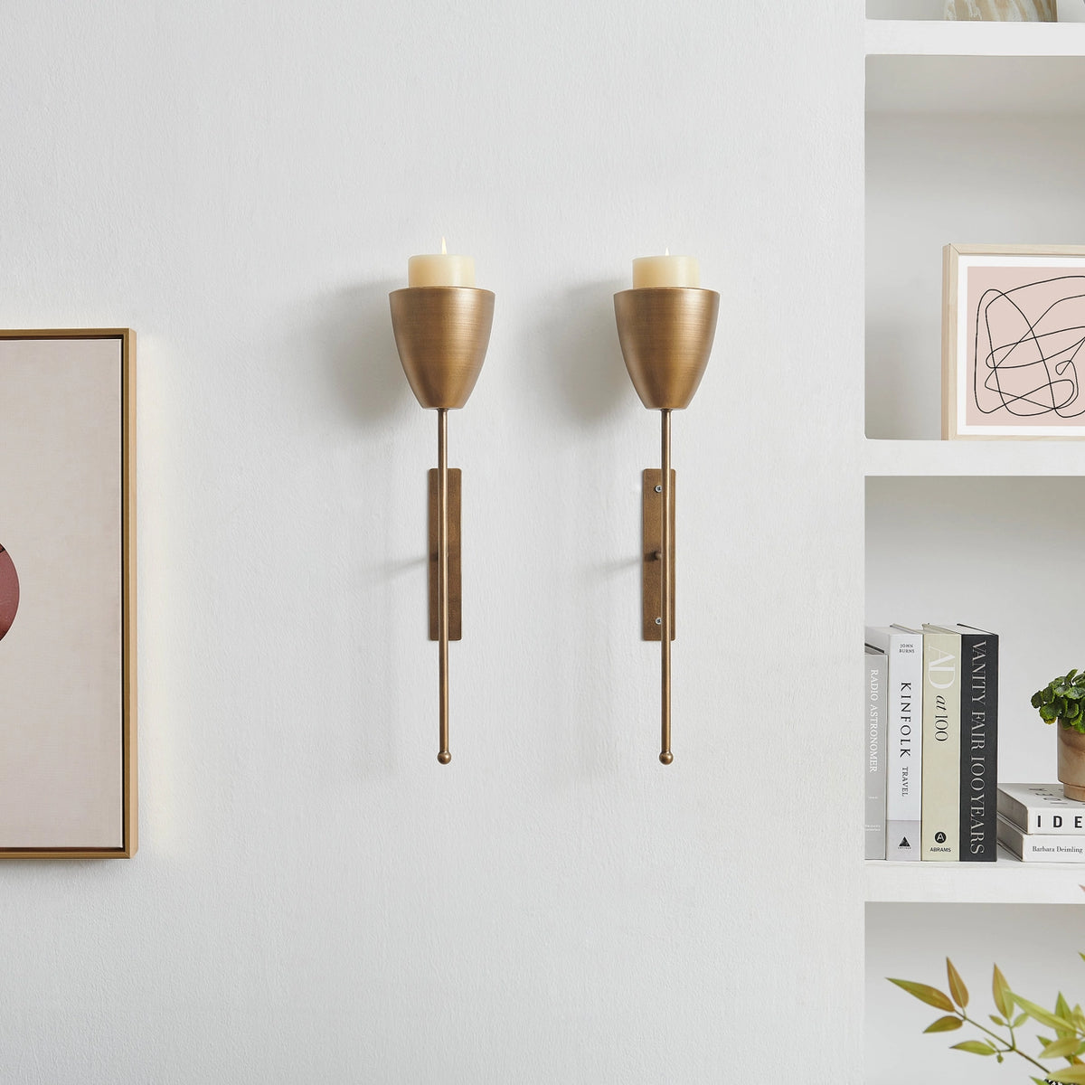 Antique Brass Wall Candle Sconces (Set of 2) | Danya B.