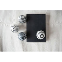 Hand-Painted Black and White Stoneware Orbs