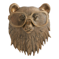 E+E Beatrice the Bear Antiqued Gold Wall Hanging