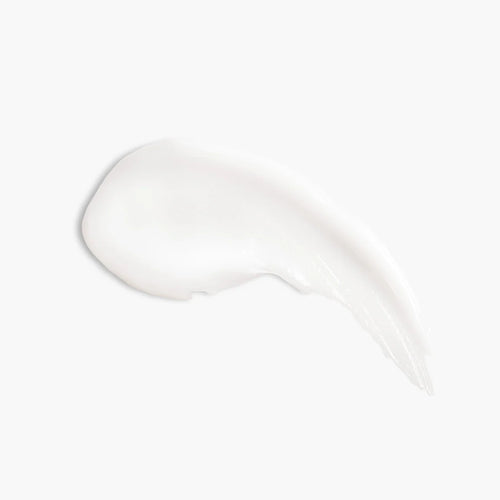 White swipe of lotion on a white background