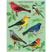 240 piece finished jigsaw puzzle with bird illustrations on a green background