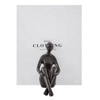 Brown Cast Iron Abstract Sitting Female Sculpture Pair Bookend (Set of 2) | Danya B.