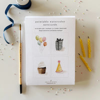 Celebrate Paintable Watercolor Notecard Set