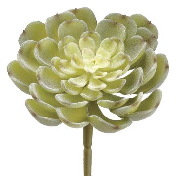 Faux Echeveria Succulent Pick- Green Frosted