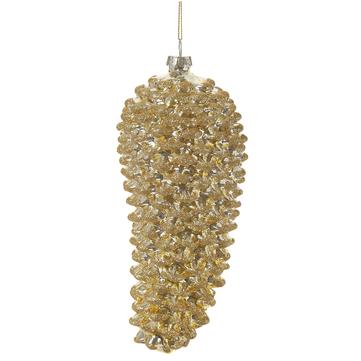 Glass Gold Glitter Pinecone Ornament