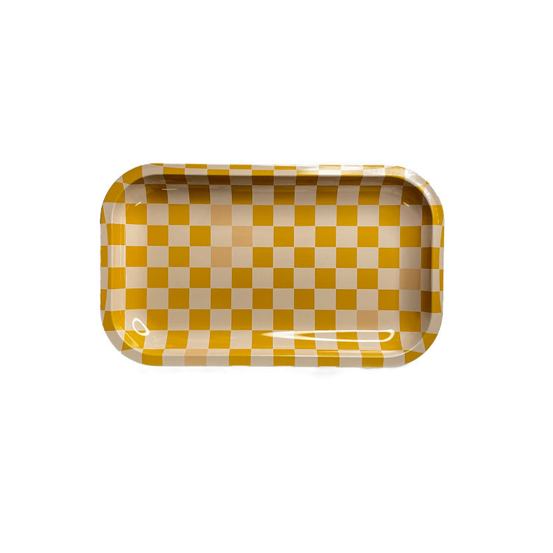 Golden Gems Aluminum Checker Patterned Tray