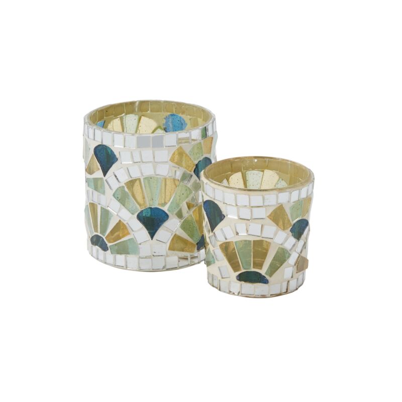 Glass Tiled Mosaic Clamshell Votive