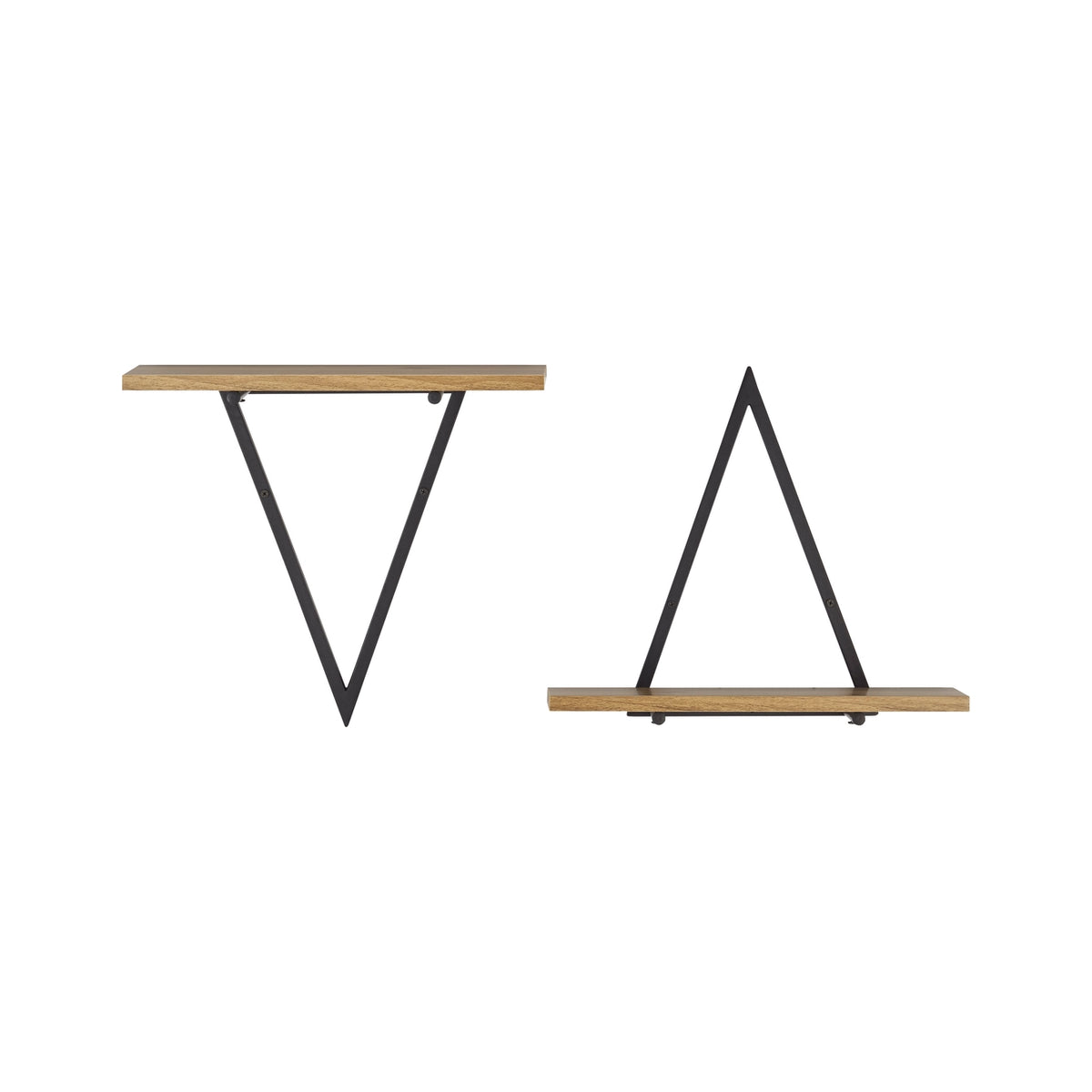 Contemporary Decorative Triangle Accent Metal Frame Wall Shelf - Black | Danya B.