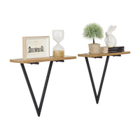 Contemporary Decorative Triangle Accent Metal Frame Wall Shelf - Black | Danya B.