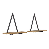 Contemporary Decorative Triangle Accent Metal Frame Wall Shelf - Black | Danya B.