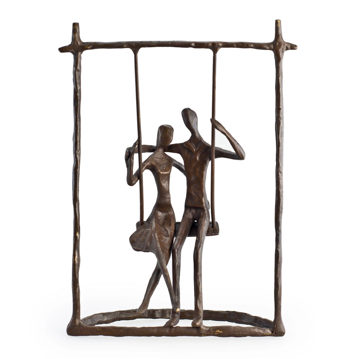 Couple on a Swing Cast Bronze Sculpture | Danya B.