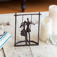 Couple on a Swing Cast Bronze Sculpture | Danya B.