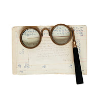 Antique Inspired Brass & Resin Spectacle Magnifying Glass