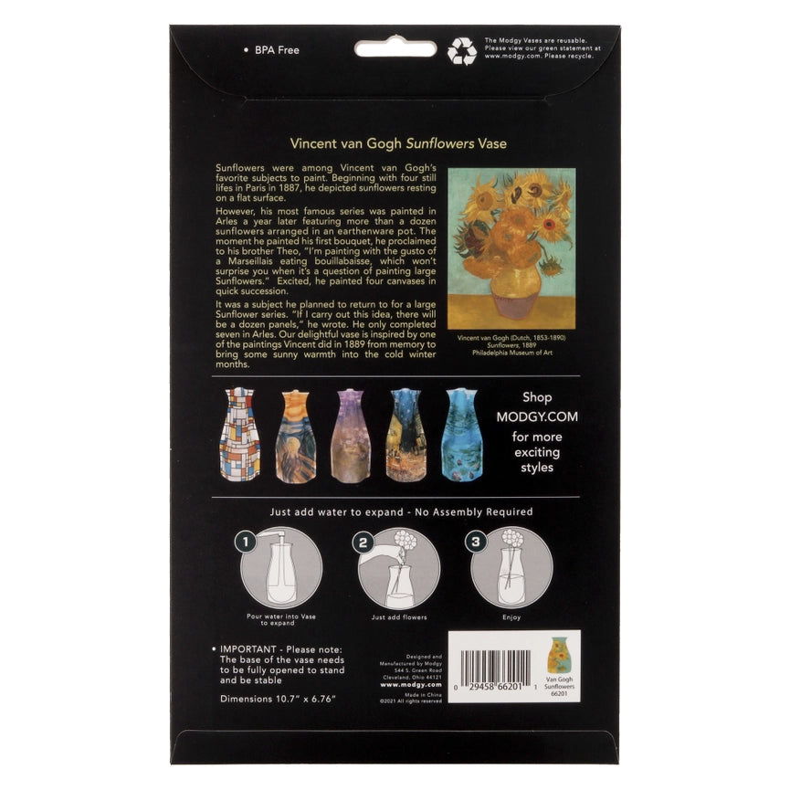 Modgy Expandable Vase - Van Gogh Sunflowers