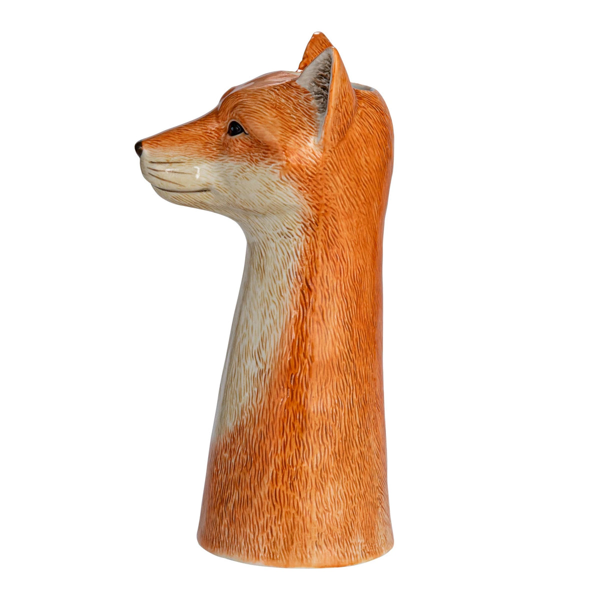 Hand Painted Stoneware Fox Head Vase