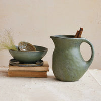 Reactive Glaze Stoneware Pitcher - 2.5 Quarts