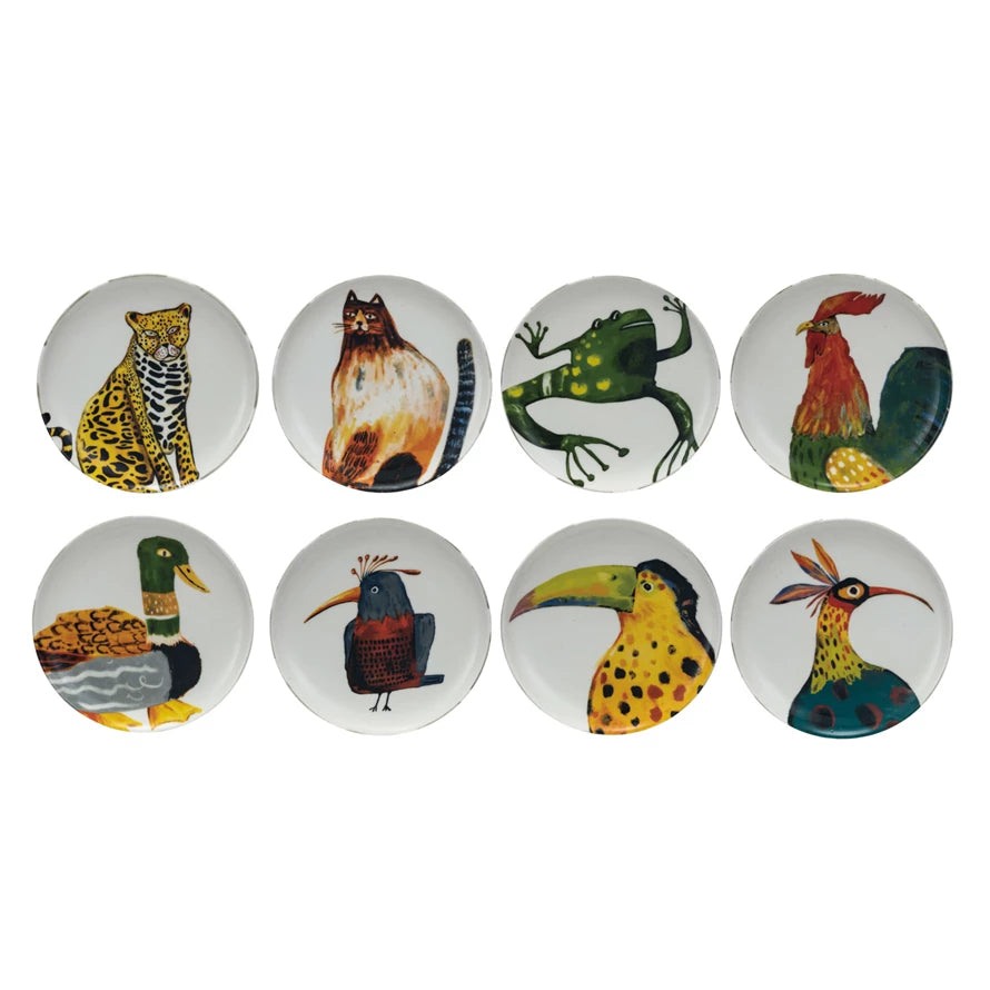 Hand Painted Funny Animal Plate - 6"