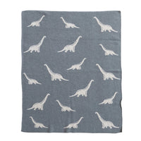 Cotton Knit Baby Blanket - Dinosaurs