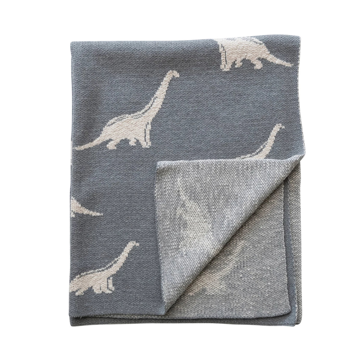 Cotton Knit Baby Blanket - Dinosaurs