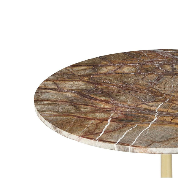 Brown Marble Cafe Table w/ Gold Base