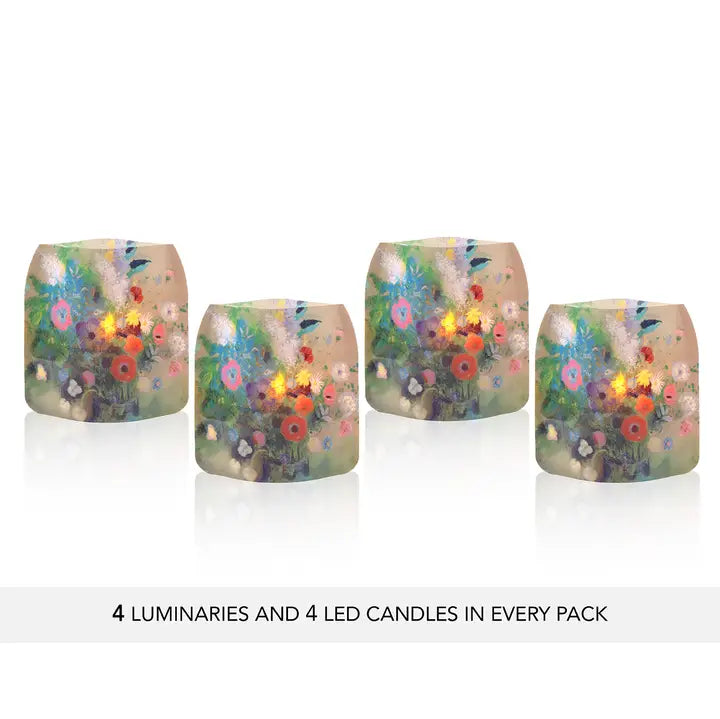 Odilon Redon Bouquet of Flowers Luminary - 4 Per Pack