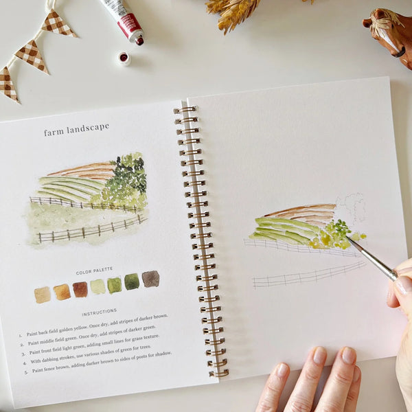 Farm Watercolor Workbook