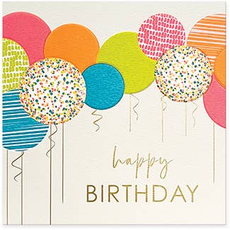 Greeting Card "Happy Birthday" w/ Balloons