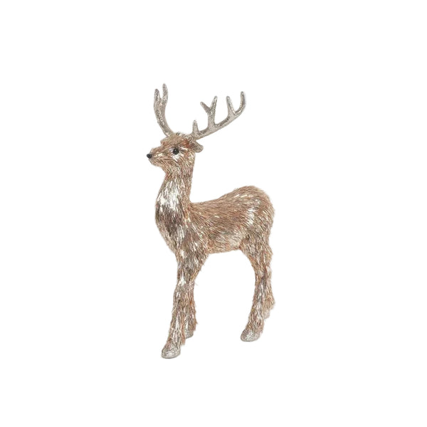 Festive Fiber Blend Standing Deer - Gold, 2 Styles