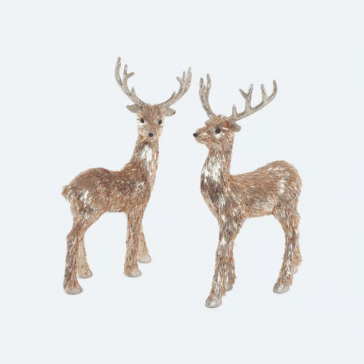 Festive Fiber Blend 2 Standing Deer - Gold
