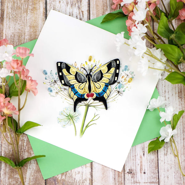 Quilled Swallowtail Butterfly Greeting Card