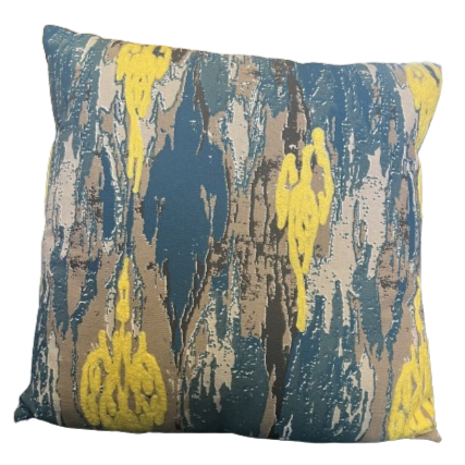 Ikat Yellow and Blue Pillow