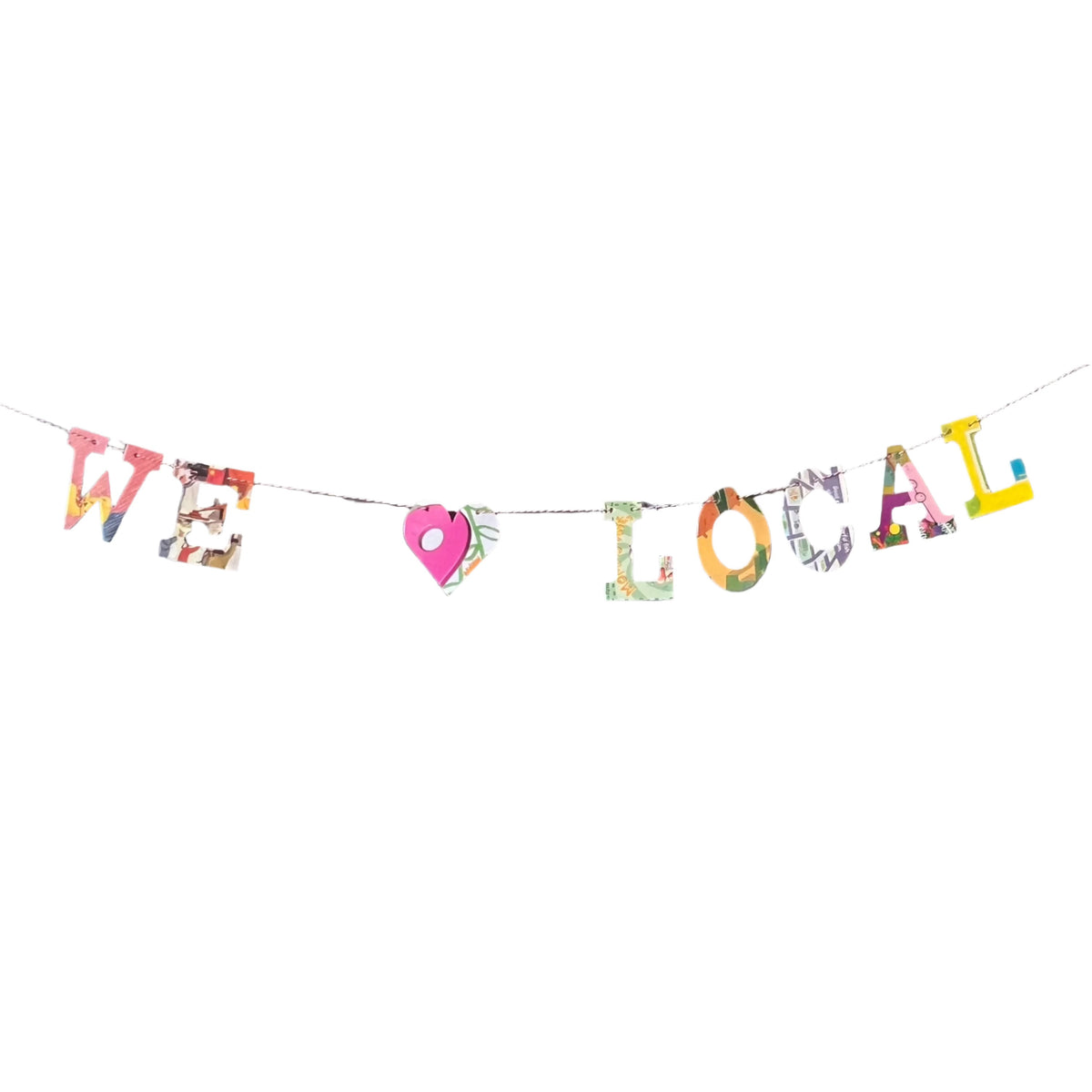 Old Book Garland "We Heart Local"