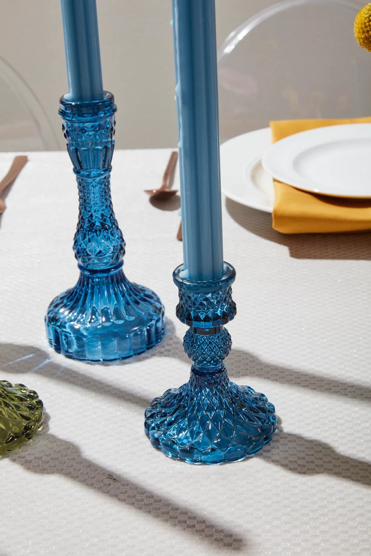 Vintage Inspired Gillian Candlestick - Blue