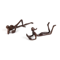 Man and Woman Leisurely Reading a Book Bronze Sculptures (2 Piece Set) | Danya B.