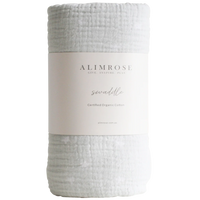 Alimrose swaddle blanket on a white background