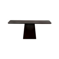Dark brown rectangular table on a white background