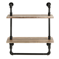 Olivia Double Shelf Unit with Towel Rod | Danya B.