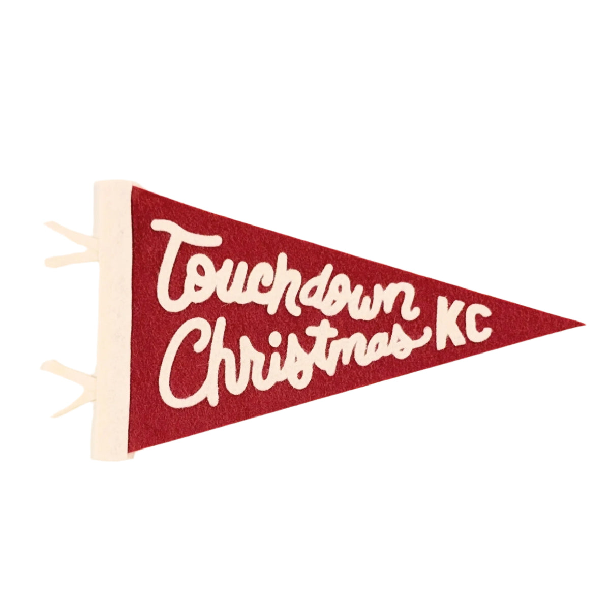 Handmade Wool Touchdown Christmas KC Pennant